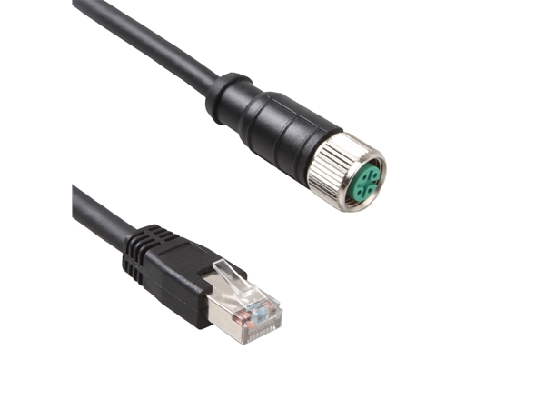 M12 4P D型A母直頭轉（zhuǎn）RJ45 德式工業網（wǎng）線