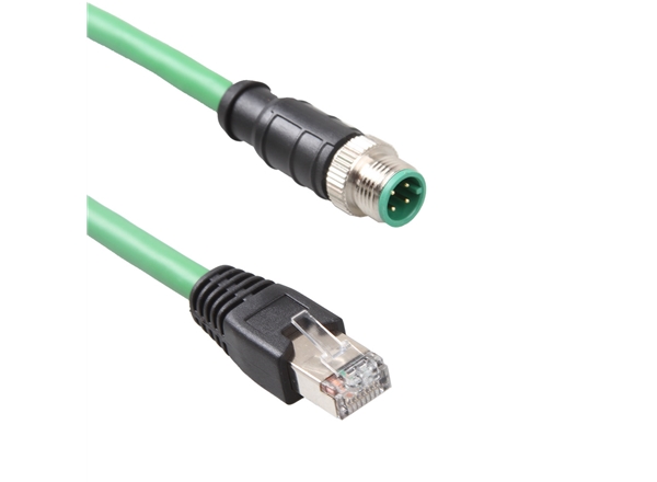M12 4P A型公直（zhí）頭轉RJ45 德式工業網（wǎng）線